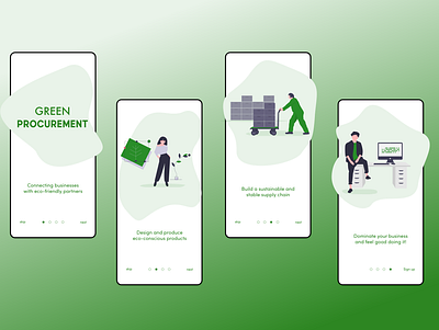 Green Procurement 2020 adobe adobe xd adobexd app iphone onboard onboarding onboarding illustration onboarding screen onboarding screens onboarding ui user interface user interface design