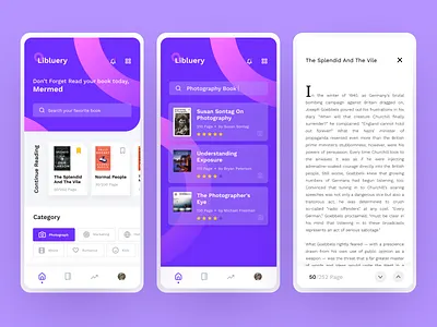 Library App app app design design figma flat minimalist mobile mobile app mobile design simple typography ui ui ux ui design uidesign uiux ux ux design uxdesign uxui