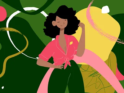 Big hair, don't care character design design digital girl girl illustration illustration jungle vector wacom intuos warm