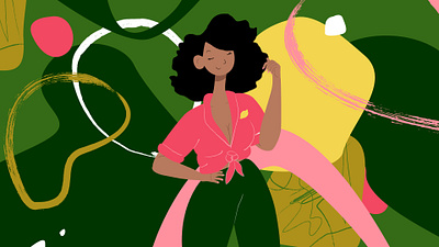 Big hair, don't care character design design digital girl girl illustration illustration jungle vector wacom intuos warm