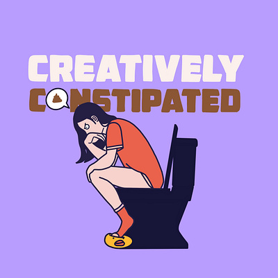 Creatively Constipated cartoon character design characterdesign creative digital digital art frustrated illustration purple toilet