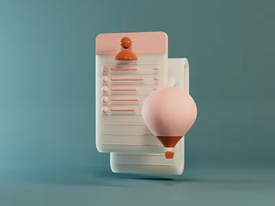 Customer Lists 3d balloon blender c4d concept customer cycles design email gmail graphic design hot air balloon illustration list mail mailchimp marketing newsletter pink profile