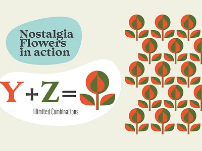 Nostalgia Flowers font illustration typography