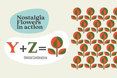 Nostalgia Flowers font illustration typography