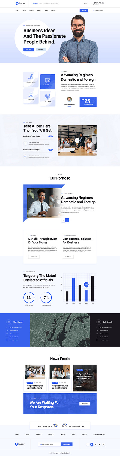 Burento - HMTL5 blue corporate and agency template burento burger busixer css3 design html5 ui ui ux uiux website website design wpsmasher