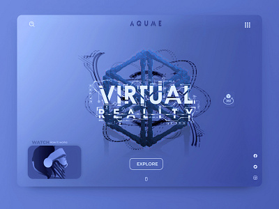 Aqume Virtual Reality app branding fintech future graphic design interface landing page mobile product design technology typhography ui user experience user interface ux virtual reality vr web web design website