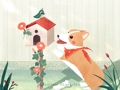 The Corgi character dog illustration