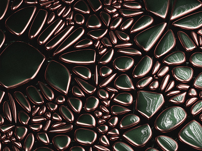 Voronoi Green Pebbles 3d art c4d cinema4d design pattern pattern art redshift redshift3d voronoi