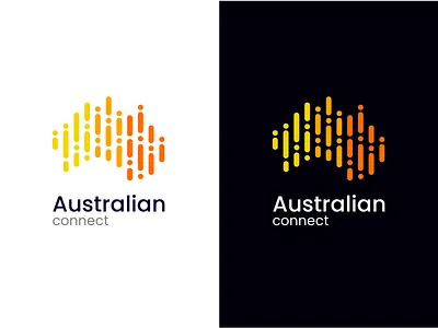 Australian Connect | Logo adobe illustrator australia australian beautiful call calm care centered connect continent customer dark design logo nation resource sound watercolor waves