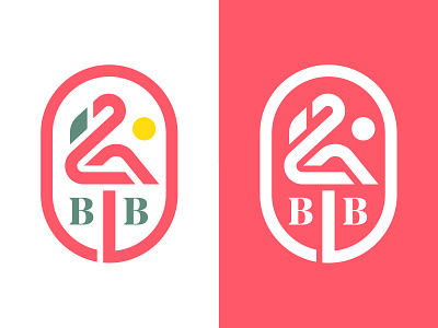 BB / V1 bird logo design flamingo flamingo logo illustration letter logo logotype mark monogram symbol typography