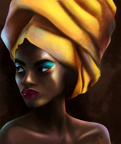 African woman digital painting african woman chandrani das digital illustration digital painting digitalart graphic design indian photoshop portait