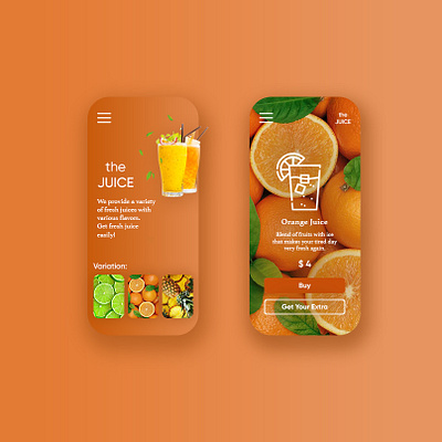 The Juice | Mobile App Design app juice mobile orange summer