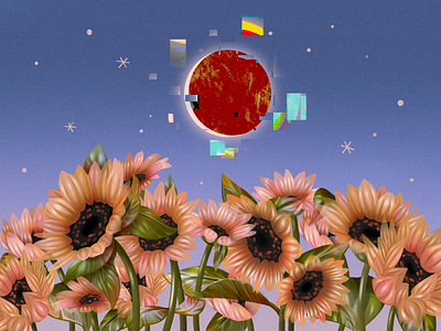 Follow the Sun art design design studio digital art digital artwork digital illustration digital painting field graphic design illustration illustration art illustrator nature procreate sun sunflowers