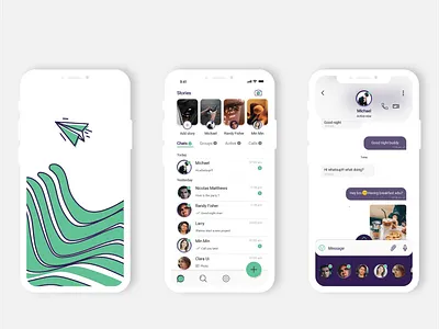 Messaging app concept Whatsapp redesign concept app design illustration minimal ui uidesign uidesigner uidesigns uiinspirations uiux ux web webdesign