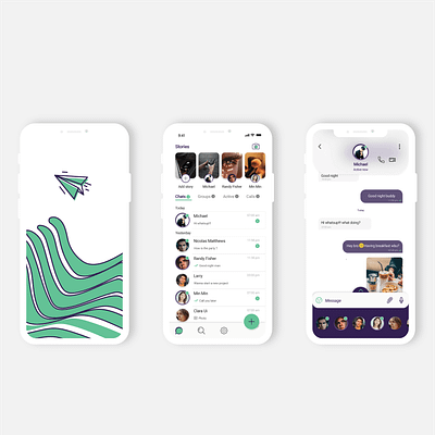 Messaging app concept Whatsapp redesign concept app design illustration minimal ui uidesign uidesigner uidesigns uiinspirations uiux ux web webdesign