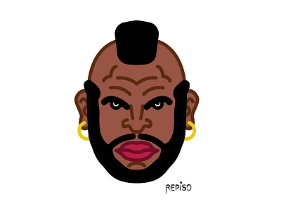 Mister T "I Pity the Fool !!!" adobe adobe illustrator baracuda character design confinement illustrateur illustration illustrator laurence tureaud laurence tureaud minimal art minimalism mister stay safe the a team vector