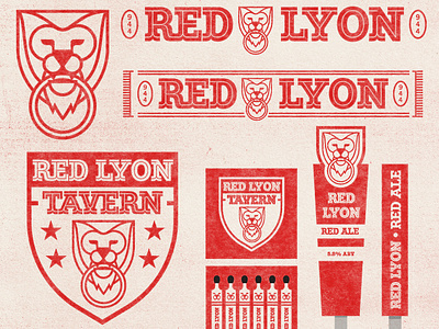 Red Lyon bar brand branding icon icons illustration kansas lion logo mark red lyon soccer