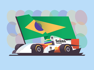 Senna sempre brazil car f1 formula1 honda illustration marlboro mclaren race senna shell vector