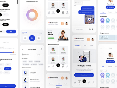 Bettermotion Project 3d app clean colors design exercise fitness health illustration lifestyle meditation minimal mobile mobile ui ui ux yoga