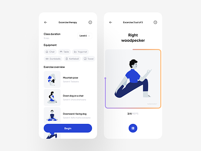Bettermotion Project app clean colors design exercise illustration ios lifestyle meditation minimal mobile ui ux yoga