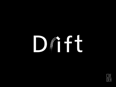 Drift car design drift drifter drifting flat logo minimal art race racecar typography vector wordmark wordplay