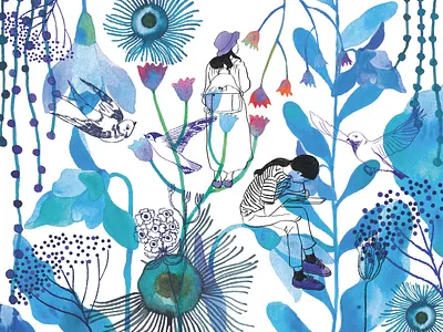 Blue Landscape for Toklas number4 book cover illustration magazine cover