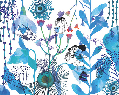 Blue Landscape for Toklas number4 book cover illustration magazine cover