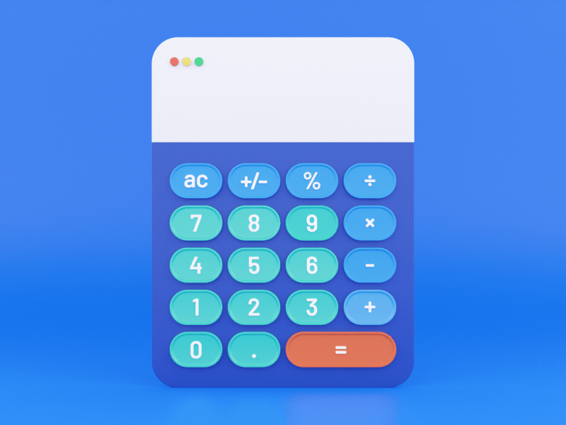 3D UI Animation - Calculator