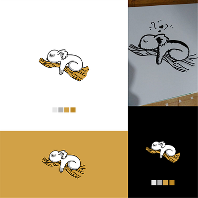 koala sleep in peace animation character children cute design design inspiration icon illustration koala koala logo logo minimal minimalist minimalist design minimalist logo modern logo playful slime vector