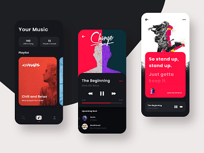 Music Player #Exploration app clean dark dark theme ios iphone lyric lyrics music music app music player playlist ui ux