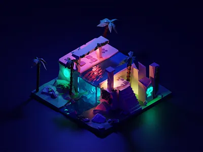 3D Ruins 3d 3dmodeling blender3dart illustration vectorart