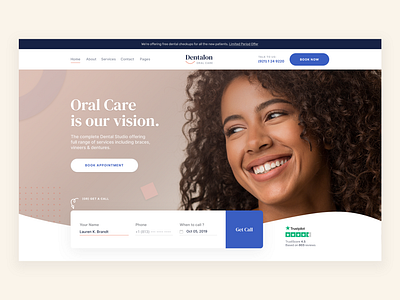 Dentist Website - Header Exploration dental dental care dental clinic dentist dentistry header landing page minimal modern wordpress