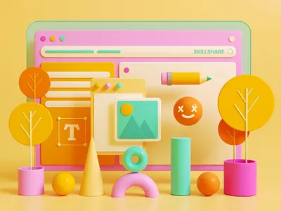 3D Illustration 3d cartoon colorful colors coronarender design dribbble illustration lowpoly render yellow