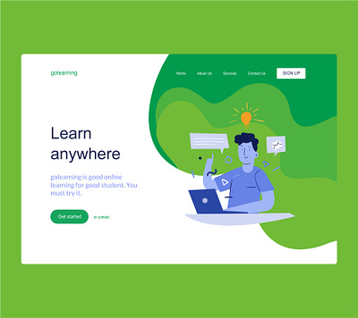 GOLEARNING WEB DESIGN animation design illustration landing page landing page design landingpage learning learning platform logo ui uidesign uiux ux uxdesign web web design webdesign website website design