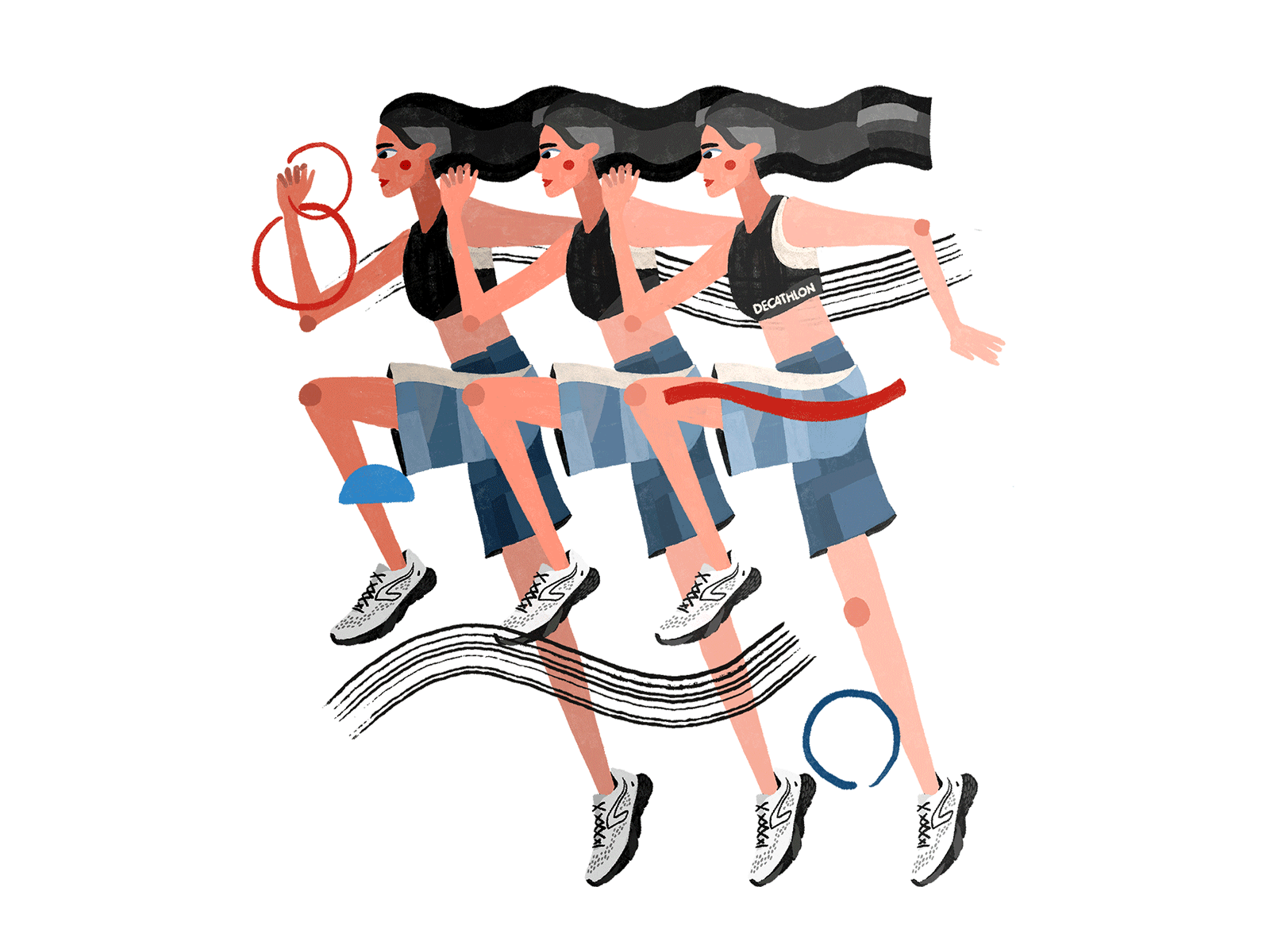 Runners animation girl illustration people picture run sport