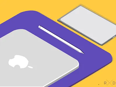 A Designer's Toolkit 3d applepencil desk illustration illustrator ipad isometric isometric design isometric illustration laptop macbook vector