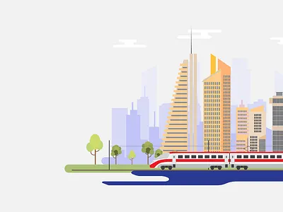 Train and city. Travel by train concept background. architecture background banner city concept design graphic illustration train transport