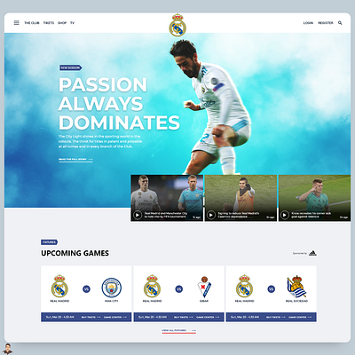 Real Madrid Web Design design ui ux web