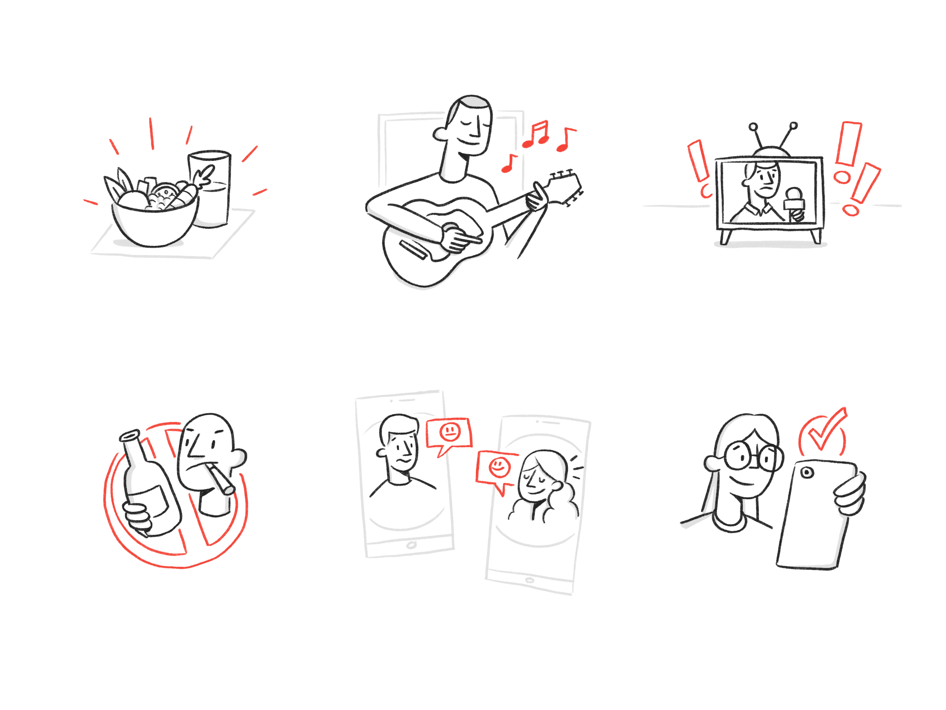Example of Coping with stress during COVID-19 - Illustrations