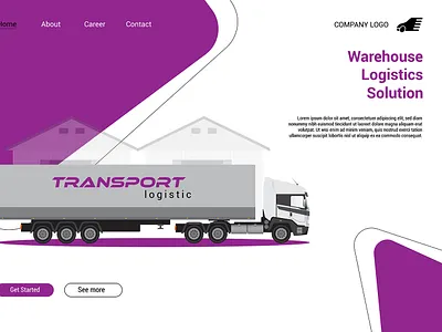 Logistic partner landing page background banner design flat graphic illustration industrial internet logistic service shipment transport truck web