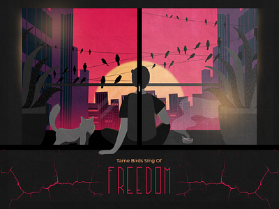 FREEDOM aesthetic illustration poster art