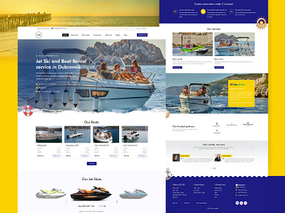 Landing Page Design for Jet Ski & Boating Services home page design home page illustration homepage homepage design illustration landing page design landingpage mock up mockup design mockup template ui ux web