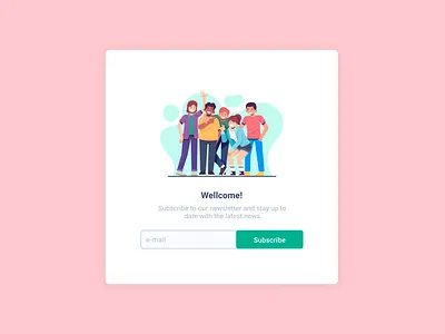 Subscribe form concept dailyui design design for website designs figma form form design green illustration newsletter pink popup popup design subscribe subscribe form ui form uiux wellcome