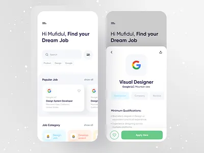 Job finder app app concept app design app designer appjob applications design design job figma google job finder job portal jobapp jobs jobs list minimal mufidul productdesign uidesign uxdesign
