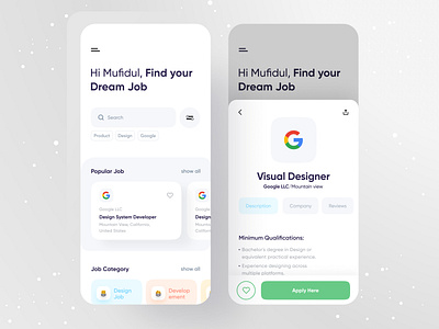 Job finder app app concept app design app designer appjob applications design design job figma google job finder job portal jobapp jobs jobs list minimal mufidul productdesign uidesign uxdesign