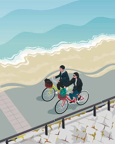 BEACH BIKES bicycles bikes design duality illustration illustrator japan kyoto