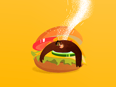 Burger man charachter design illustration