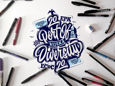 Port Of Diversity art brush lettering calligraphy custom lettering design hand lettering illustrator lettering letters port of diversity print rijeka rijekaepk script typography vector