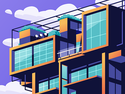 Penthouse building buildings illustration isometric isometric illustration penthouse perspective