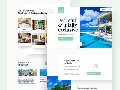 The Dream - Home beach clean design flat holiday home homepage hotel landing light luxury page design sun ui ux villa visual web web design website